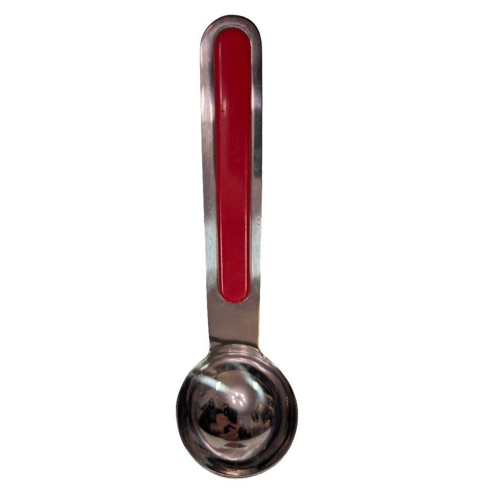 RARE Sergio Asti BOCA Italy Red Stainless Sauce Ladle ICM Lauffer 6.75”
